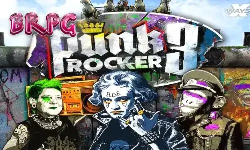 Interface do slot Punk Rocker 3 com temática de Berlim e elementos de punk rock
