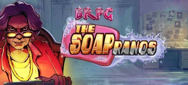 Interface vibrante e cheia de neon do jogo de slot Soapranos